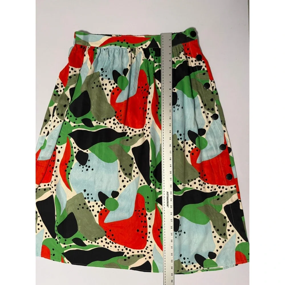 Anthropologie Corey Lynn Calter Midi Skirt Abstract Polka Dot Multicolor XL